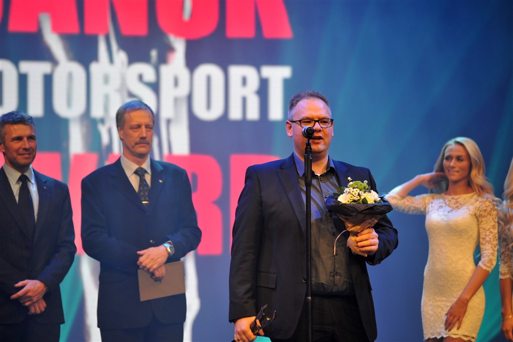 I Cirkusbygningen takkede Christian Jensen for titlen som årets rallykører.
(Foto: Peugeot Total Dealer Team DK)